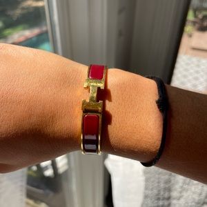 Hermes clic HH bracelet maroon